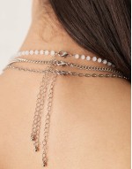 multilayer boho pendant necklace in silver