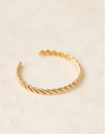 Lost Souls stainless steel 18ct gold plated braided bangle cuff bracelet