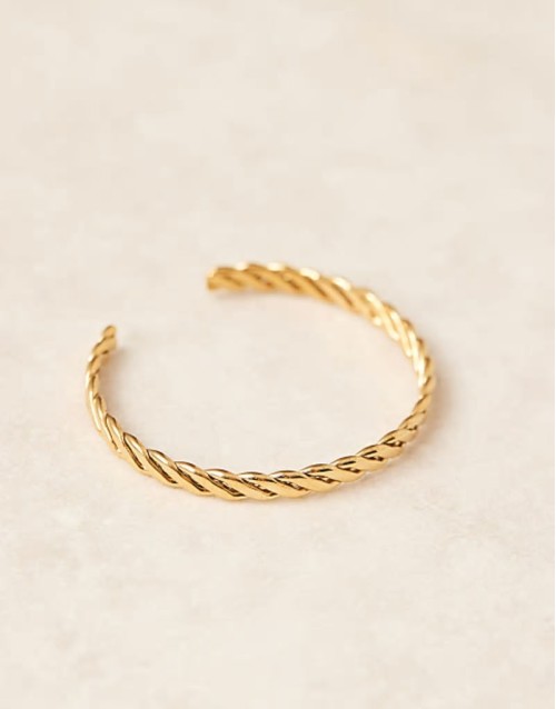 Lost Souls stainless steel 18ct gold plated braided bangle cuff bracelet
