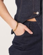 Lost Souls stainless steel 18ct gold plated braided bangle cuff bracelet