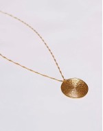 18ct gold plated circular pendant necklace