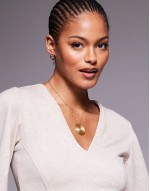 18ct gold plated circular pendant necklace