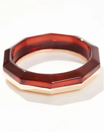 Curve Limited Edition bangle bracelet with mixed resin and gold tone detail