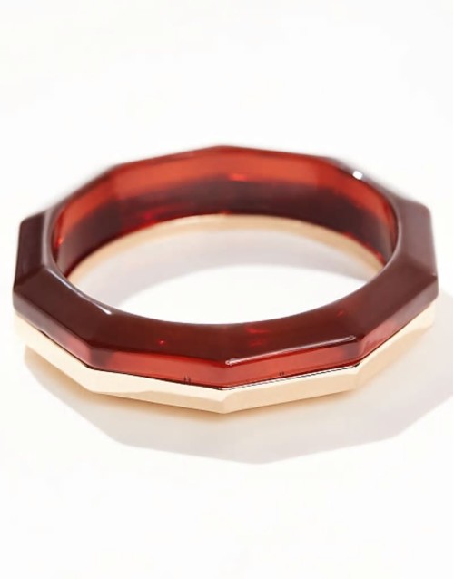 Curve Limited Edition bangle bracelet with mixed resin and gold tone detail
