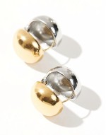 stainless steel chunky 3D dome earrings in gold