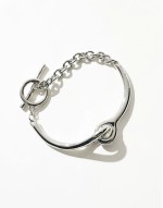bracelet  with t bar detail in silver tone