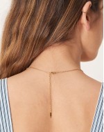 Lost Souls stainless steel 18ct gold plated turquoise natural stone necklace