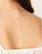 domed heart charm short necklace in sterling silver plated