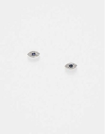 gemset eye stud earrings in sterling silver