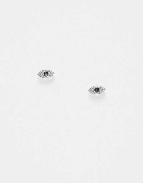 gemset eye stud earrings in sterling silver