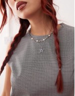 essence pearl necklace in brass plated silver