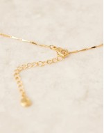 crystal baguette moon charm necklace in 18k gold plated