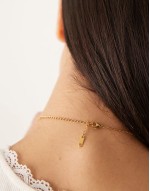 embellished bubble initial S necklace in gold