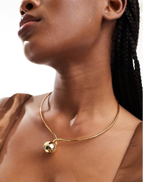 gold ball wire waterproof stainless steel choker in gold