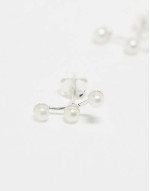 pearl crawler stud earrings in sterling silver