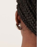 stud earrings with shell detail in silver tone