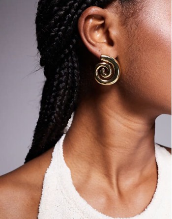 daralelia swirl statement earrings in gold