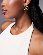 daralelia swirl statement earrings in gold