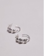 2 Per Group sterling silver spiral half hoop stud earrings