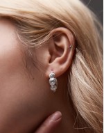 2 Per Group sterling silver spiral half hoop stud earrings