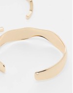 pack of 2 simple cuff bracelets in gold tone