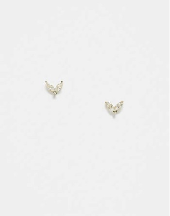 double petal stud earrings in gold plated