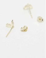 double petal stud earrings in gold plated