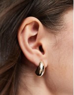 puffy hoop earrings in gold