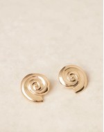 spiral shell stud earrings in gold
