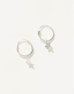 hoop earrings with star charm in sterling silver