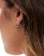 hoop earrings with star charm in sterling silver