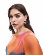 stud earrings with swirl mixed metal detail in multi