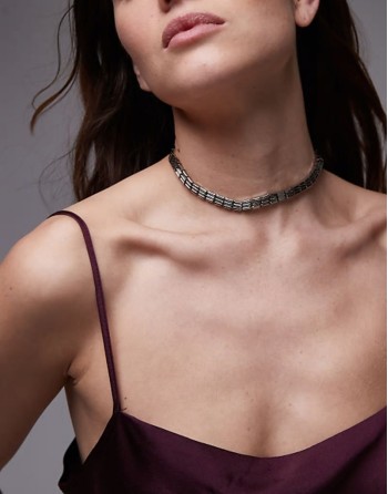 Nate triple block necklace in silver tone Nate triple block necklace in silver tone