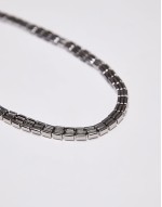 Nate triple block necklace in silver tone