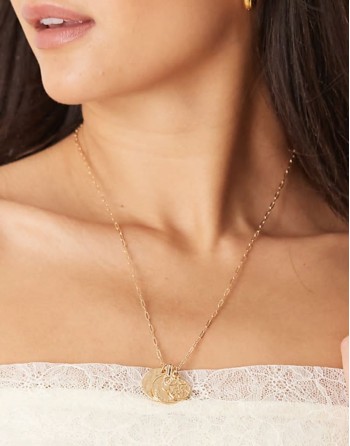 necklace with coin pendants in gold tone necklace with coin pendants in gold tone