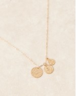 necklace with coin pendants in gold tone